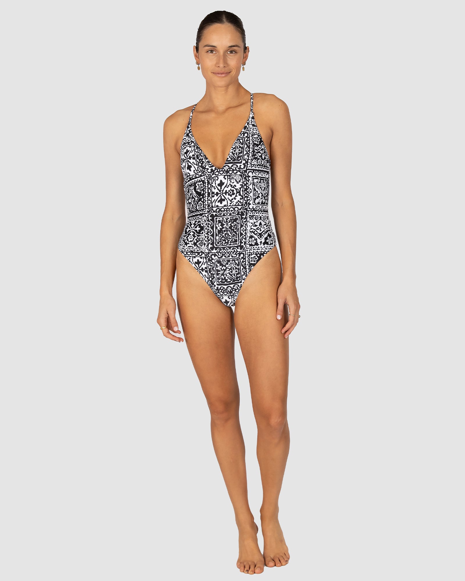 Havana Deep V Neck One Piece Swimsuit