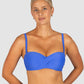 Baku is a premium Australian swimwear brand. The Rococco D/DD Cup Twist Bandeau Bikini Bra in Electric, a bold cobalt blue, offers sculpted shaping and versatile styling. Featuring moulded cups, side boning, gripper tape, and a back clip, it delivers support and structure. Removable and adjustable straps allow it to be worn strapless for a sleek beach look.