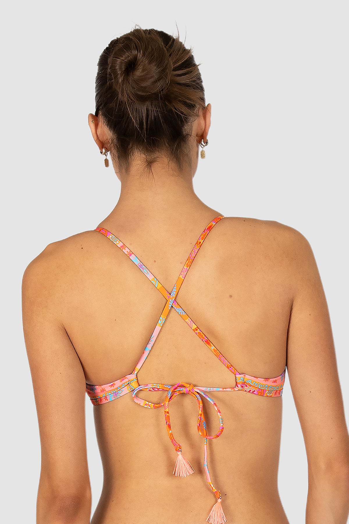 Morocco Longline Fixed Triangle Bikini Bra Top