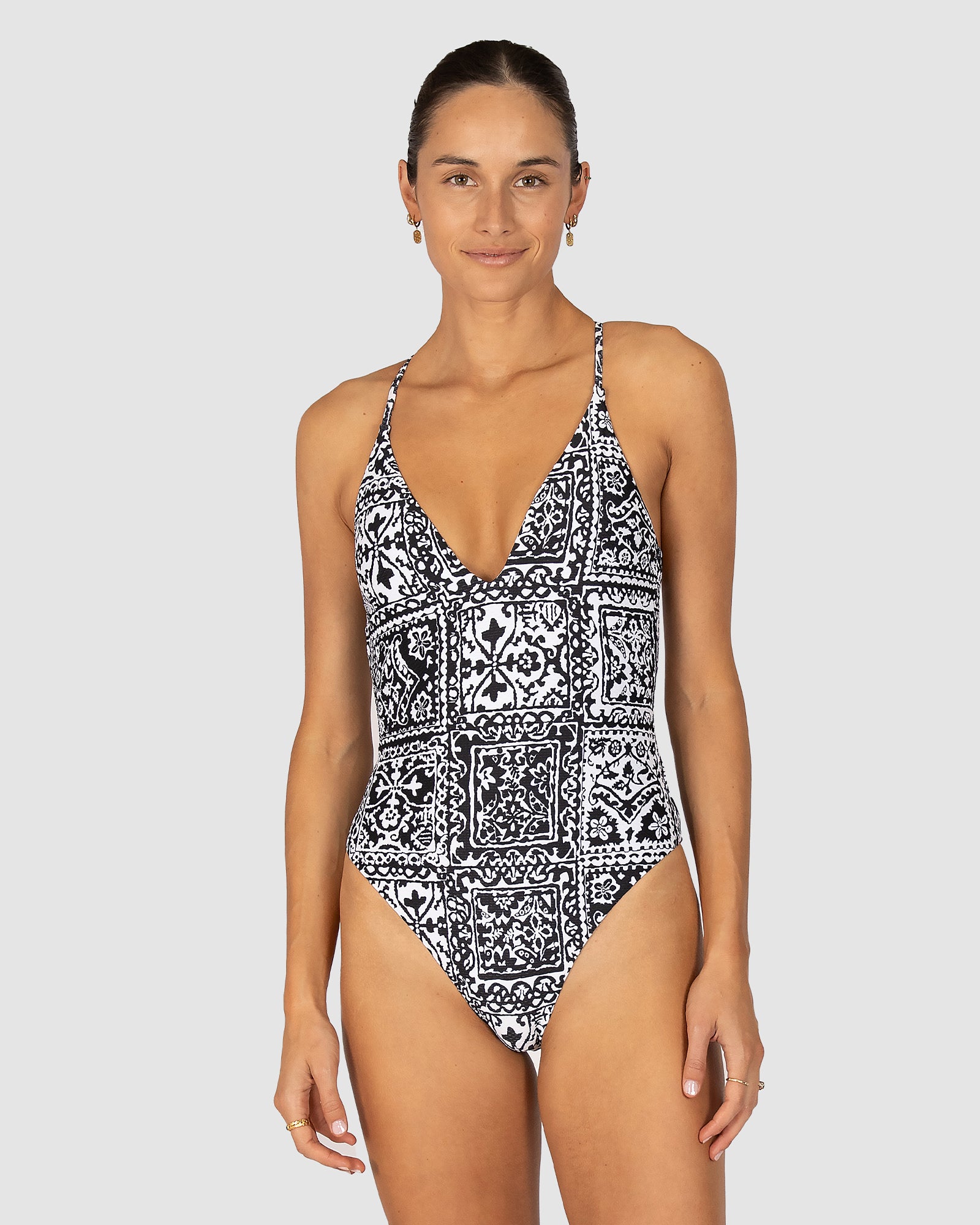 Havana Deep V Neck One Piece Swimsuit