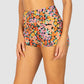 Biarritz garden-print bikini bottom with wide waistband and good rear coverage, designed to shape and support.