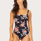 Spice Temple Square Neck One Piece Swimsuit