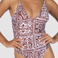 Havana Deep V Neck One Piece Swimsuit