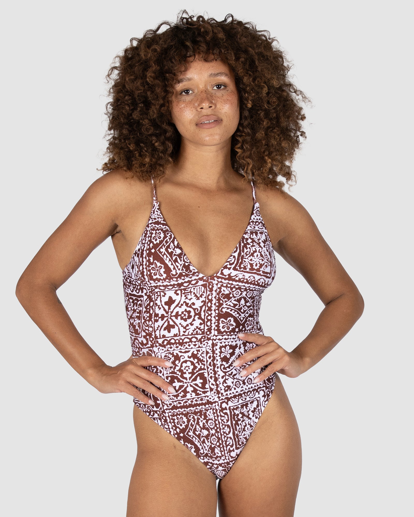 Havana Deep V Neck One Piece Swimsuit