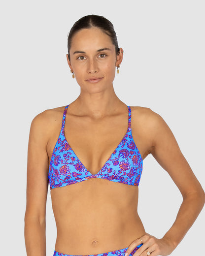 Flamenco Longline Fixed Triangle Bikini Bra Top