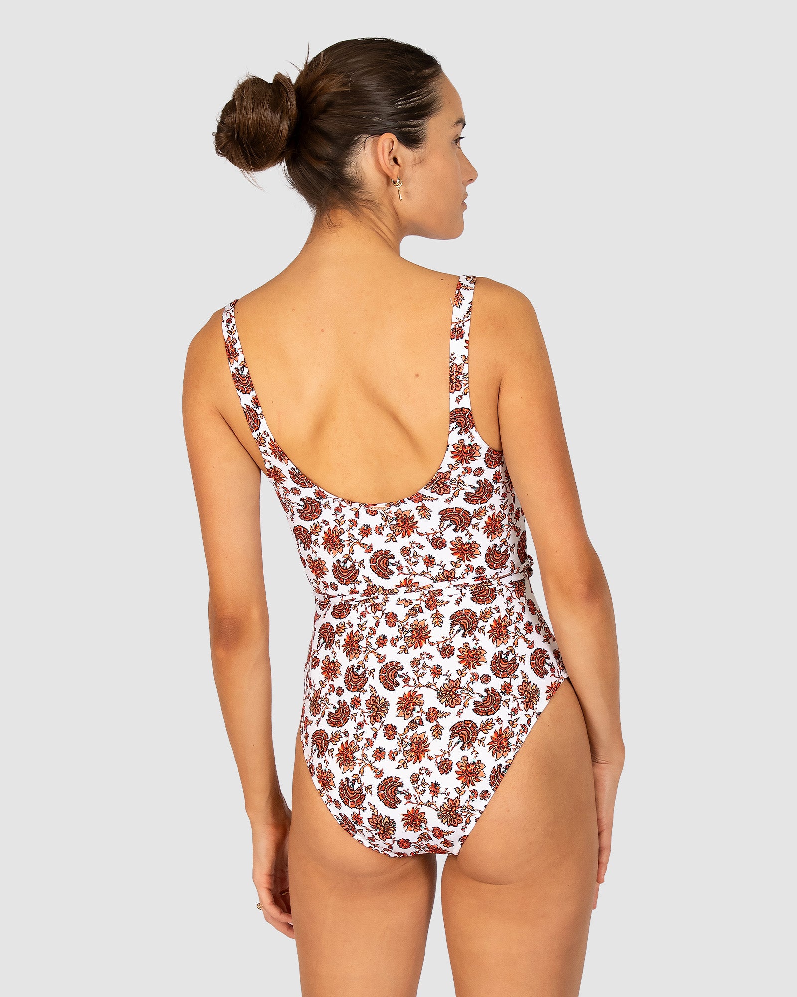 Flamenco Square Neck One Piece Swimsuit