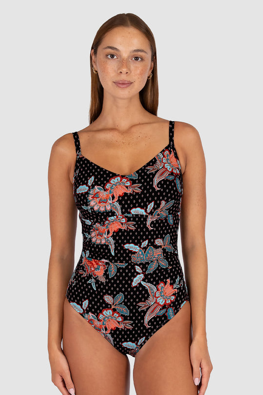 Spice Temple D/E Cup Underwire One Piece Swimsuit