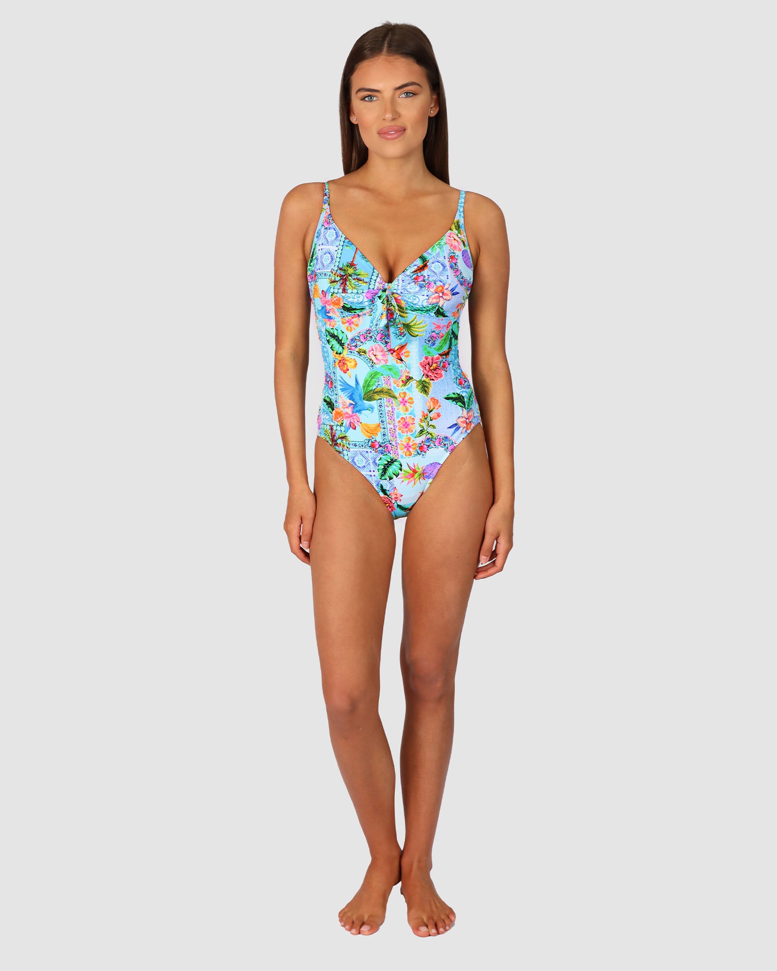 Sardinia D-E Tie Front One Piece Swimsuit