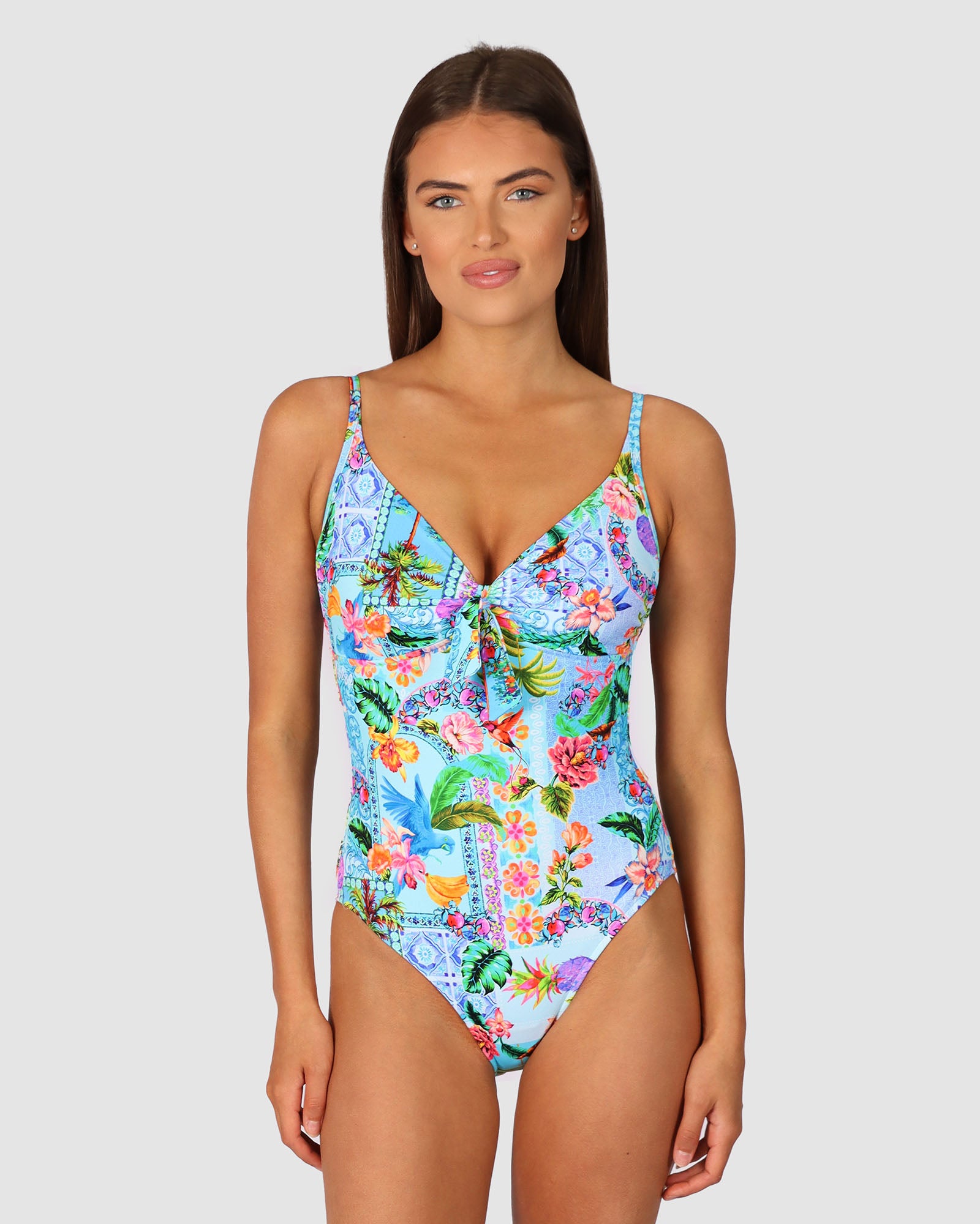 Sardinia D-E Tie Front One Piece Swimsuit