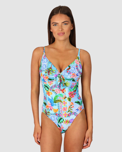 Sardinia D-E Tie Front One Piece Swimsuit