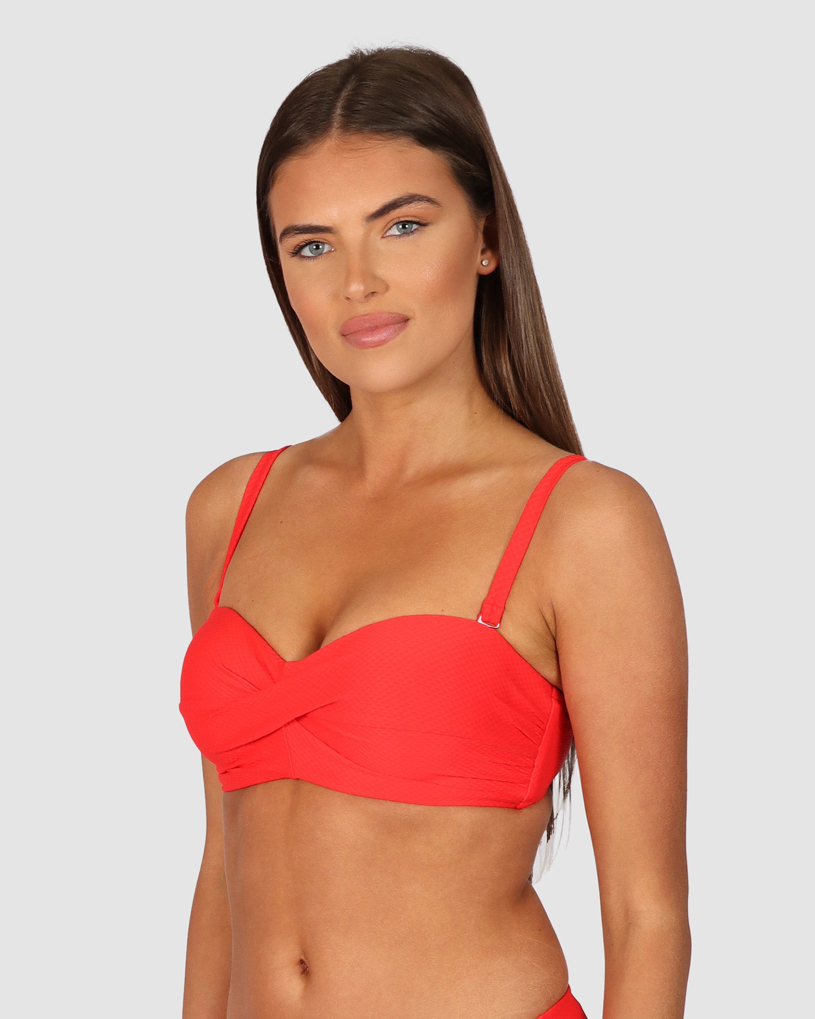 Rococco D/DD Cup Twist Bandeau Bikini Bra Top