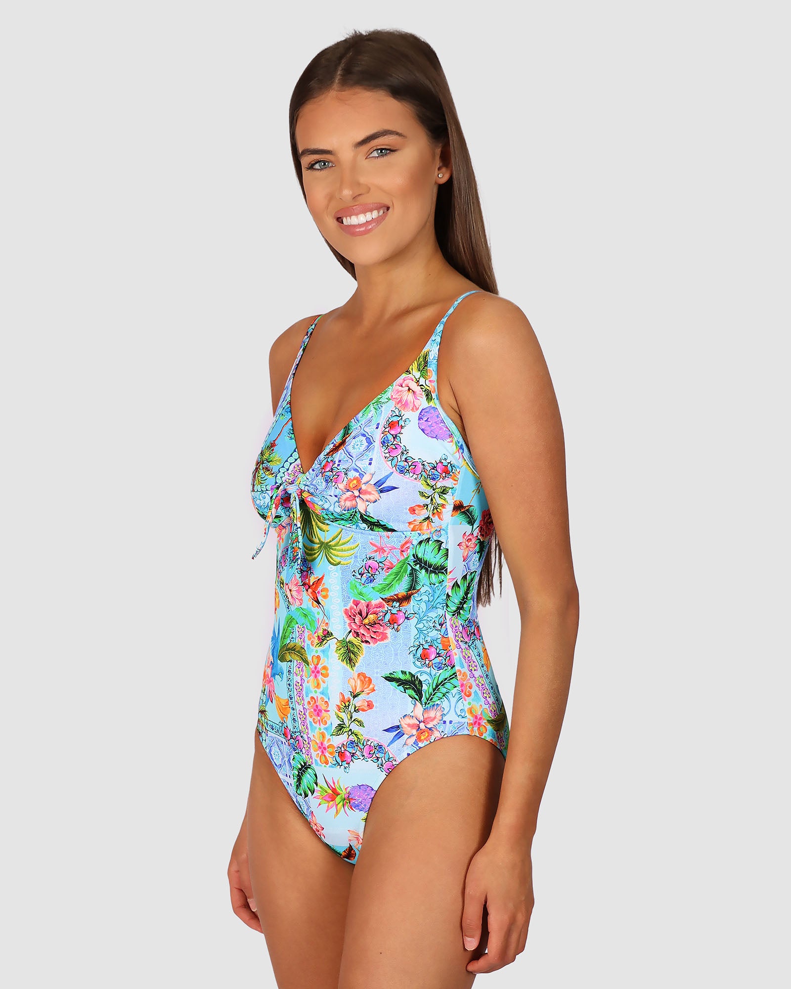 Sardinia D-E Tie Front One Piece Swimsuit