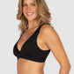 Baku is an Australian swimwear brand. Core Longline Bikini Bra Top side view, longline bikini top showing side coverage, supportive fit and structured underbust band.