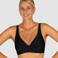 Baku is a premium Australian swimwear brand. The Rococco D-E Cup Wrap Bikini Bra Top in Nero, a timeless black, offers sophisticated structure and support. Designed with a wrap-style dropped neckline, it includes underwire, boning, and under-bust binding. Adjustable and convertible straps along with a clip back ensure a polished, custom fit for D to E cups.