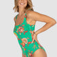 Spice Temple Square Neck One Piece Swimsuit