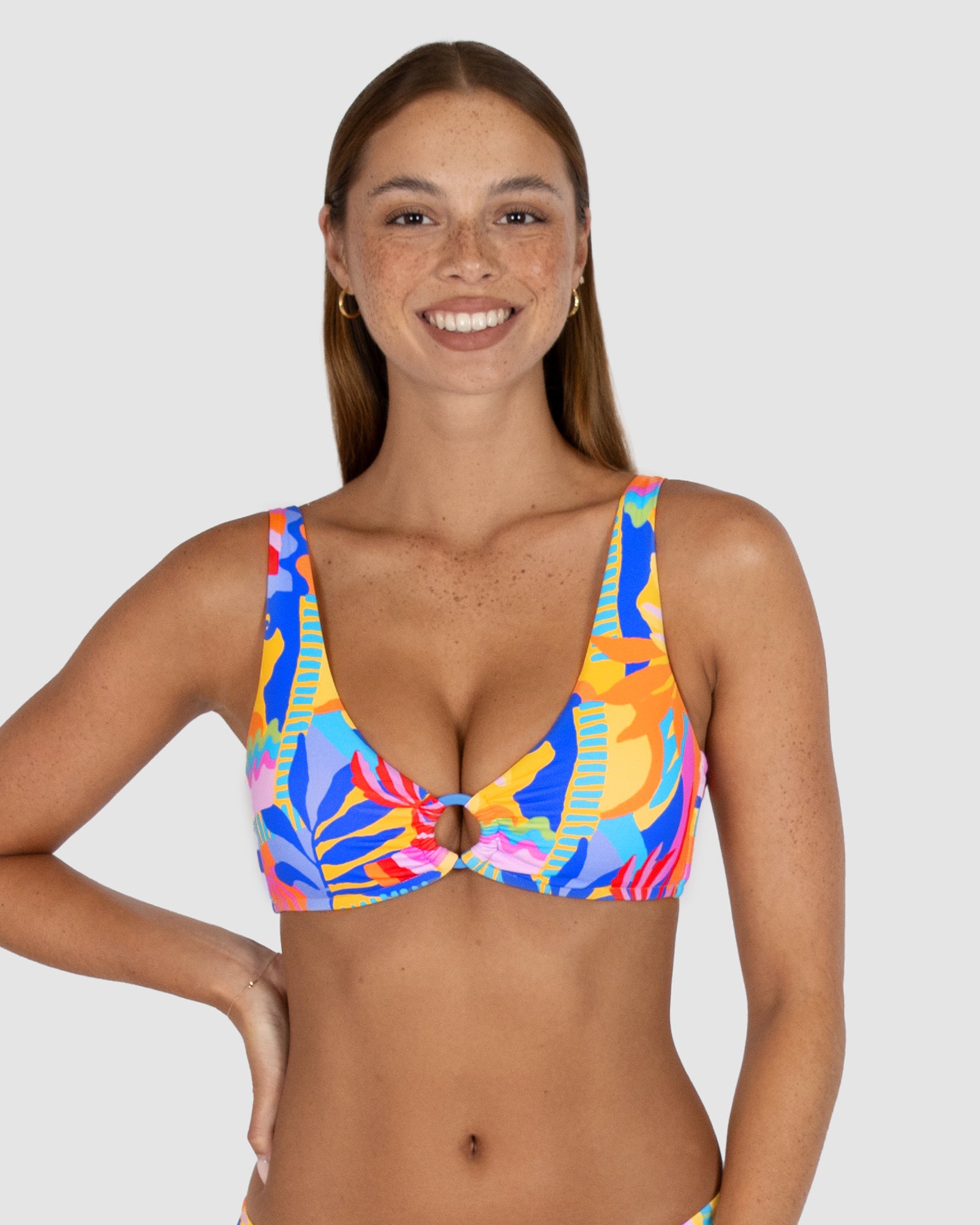 Grenada C-D Cup Ring Front Bikini Bra Top