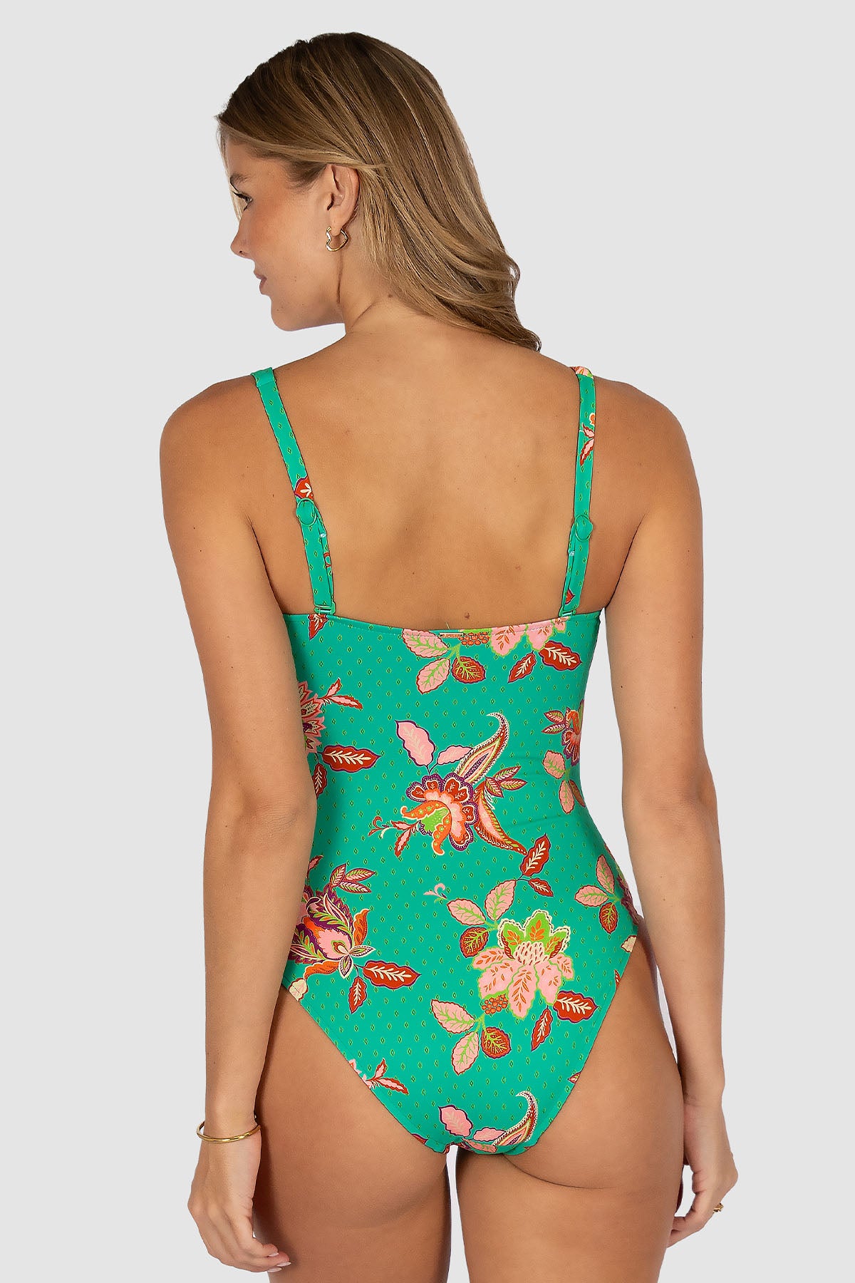 Spice Temple Square Neck One Piece Swimsuit