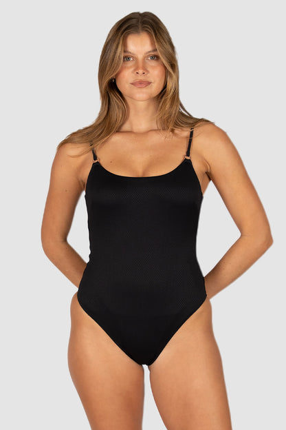 Rococco Minimalist High Leg One Piece Swimsuit