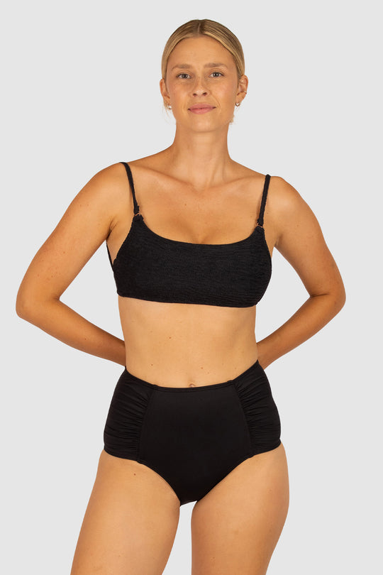 Chloro Ruched Ultra High Waist Bikini Bottom