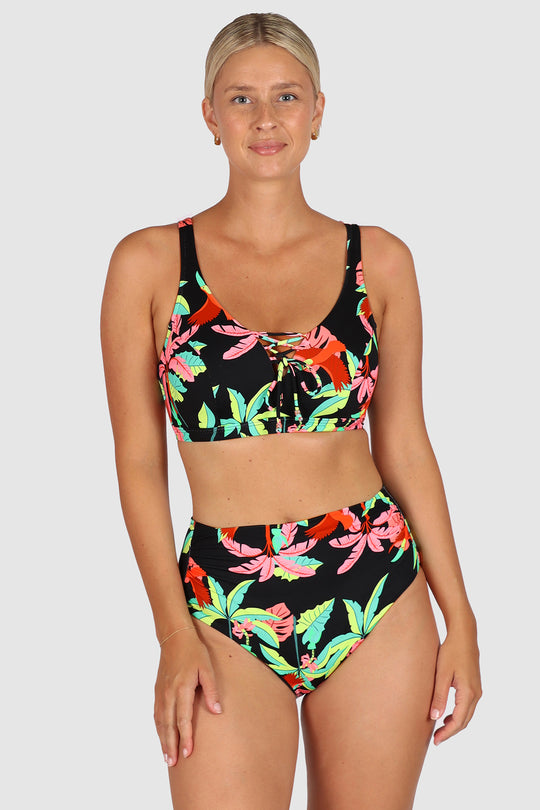 Rio Grande Gathered High Waist Bikini Bottom
