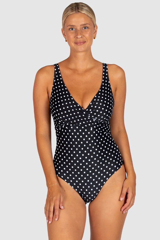 Parisian Summer D-E Cup Wrap One Piece Swimsuit