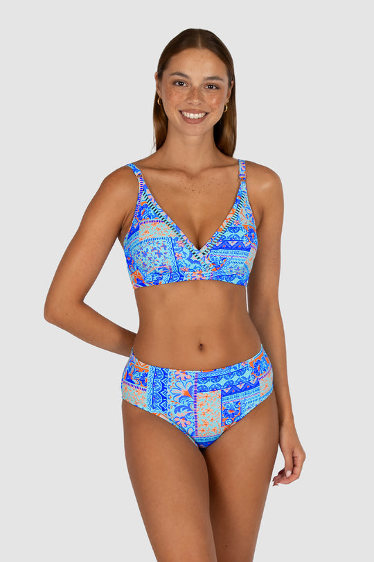 Tulum D-E Cup Ladder Lace Wrap Bikini Bra Top